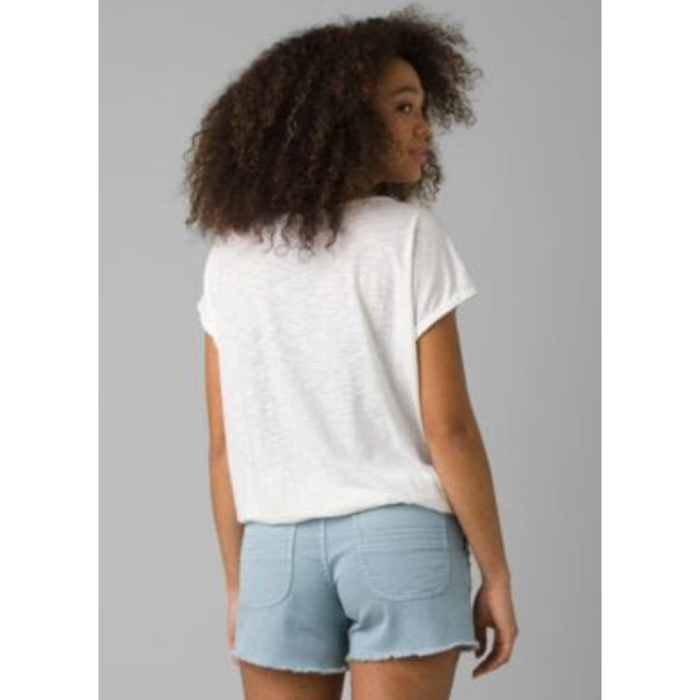 PRANA Women's Ocupas Popover Top Medium Soft White Pintuck Short Sleeve NWT - Picture 3 of 12